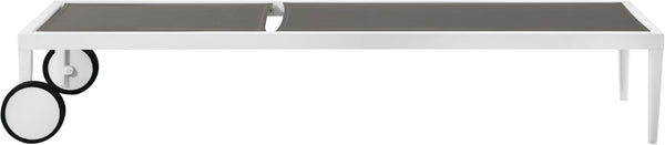 Nizuc Waterproof Mesh Fabric / Aluminum Contemporary Grey Mesh Waterproof Fabric Outdoor Patio Aluminum Mesh Chaise Lounge Chair - 80.5" W x 29" D x 13.5" H