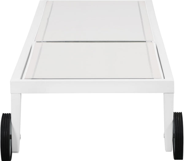 Nizuc Waterproof Mesh Fabric / Aluminum Contemporary White Mesh Waterproof Fabric Outdoor Patio Aluminum Mesh Chaise Lounge Chair - 80.5" W x 29" D x 13.5" H