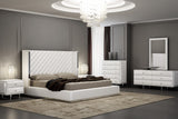 60 X 91 X 91 White Faux Leather Bed King