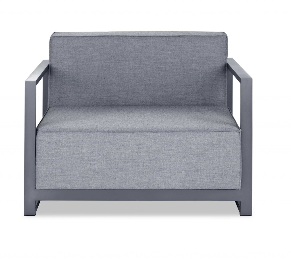 29 X 39 X 41 Gray Aluminum Armchair