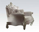 44' X 41' X 46' Ivory Wood Chair 2 Pillows