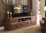 80' X 20' X 22' Retro Brown Leather Tv Stand