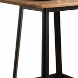 HomeRoots Square Natural And Black High Top Bar Table 374286-HOMEROOTS 374286