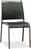 Set of 2 Gray Stackable Aluminum Sling Armless Chairs