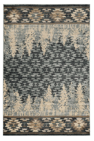 HomeRoots 8'X10' Slate Blue Machine Woven Pinegrove Lodge Indoor Area Rug 374419-HOMEROOTS 374419