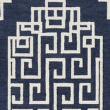 96 X 126 Ivory Blue Polyester Rug