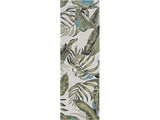 8' Ivory Hand Tufted Tropical Leaves Indoor Runner Rug