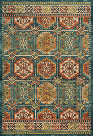 5' 3" x 7' 7" Teal Polypropylene Rug