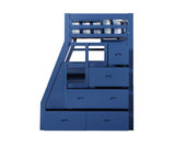 Jason II Transitional Twin Loft Bed w/Storage Ladder Navy Blue Finish 37455-ACME