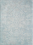 7' Spa Blue Machine Woven Distressed Medallion Indoor Runner Rug