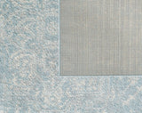 7'x12' Spa Blue Machine Woven Distressed Medallion Indoor Area Rug