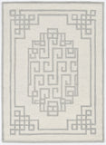 HomeRoots 5'X7' Ivory Grey Hand Tufted Bordered Greek Key Indoor Area Rug 374674-HOMEROOTS 374674