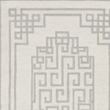 HomeRoots 5'X7' Ivory Grey Hand Tufted Bordered Greek Key Indoor Area Rug 374674-HOMEROOTS 374674