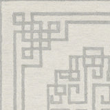 HomeRoots 5'X7' Ivory Grey Hand Tufted Bordered Greek Key Indoor Area Rug 374674-HOMEROOTS 374674