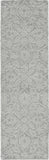 8' Grey Hand Tufted Space Dyed Floral Ogee Indoor Runner Rug