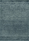 2' x 8' Grey or Black Geometric Diamond Wool Runner Rug