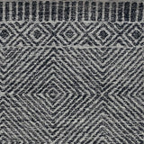 96 X 132 Grey or Black Wool Rug