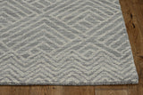 Denim Geometric Tiles Wool Runner Rug
