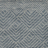 2' x 8' Denim Geometric Tiles Wool Runner Rug