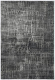 Grey Abstract Lines Runner Rug