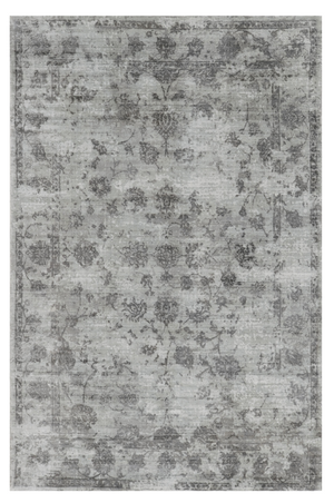 HomeRoots 9'X12' Grey Hand Loomed Distressed Floral Indoor Area Rug 374761-HOMEROOTS 374761