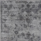 HomeRoots 9'X12' Grey Hand Loomed Distressed Floral Indoor Area Rug 374761-HOMEROOTS 374761