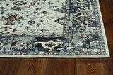 5'x8' Ivory Grey Machine Woven Traditional Indoor Area Rug