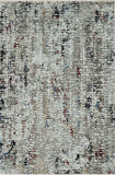 7' Beige Grey Machine Woven Shrank Abstract Design Indoor Runner Rug