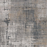 7'x10' Ivory Grey Machine Woven Abstract Scratch Indoor Area Rug