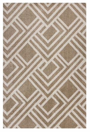 HomeRoots 7'X10' Beige Machine Woven Uv Treated Geometric Indoor Outdoor Area Rug 374997-HOMEROOTS 374997