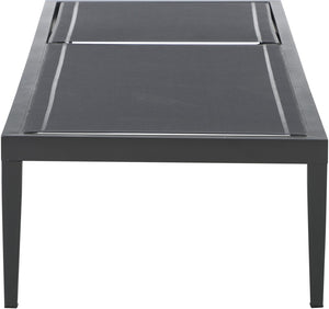 Nizuc Waterproof Mesh Fabric / Aluminum Contemporary Black Mesh Waterproof Fabric Outdoor Patio Aluminum Mesh Chaise Lounge Chair - 80.5" W x 29" D x 13.5" H