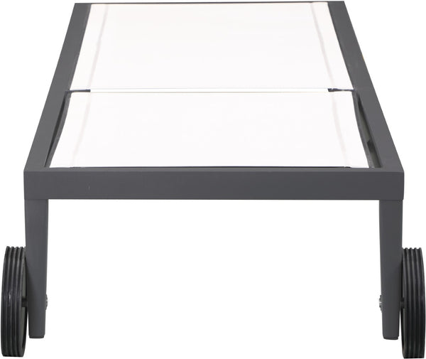 Nizuc Waterproof Mesh Fabric / Aluminum Contemporary White Mesh Waterproof Fabric Outdoor Patio Aluminum Mesh Chaise Lounge Chair - 80.5" W x 29" D x 13.5" H