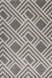 5'x8' Grey Machine Woven UV Treated Geometric Indoor Outdoor Area Rug