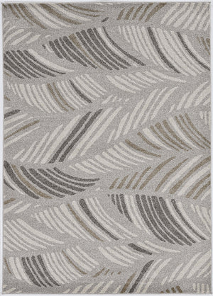 2' x 3' Grey and Beige Waves Accent Rug