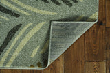 7' x 9' Grey Feather Pattern Indoor Outdoor Area Rug