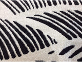 8'x11' Black White Machine Woven UV Treated Tropical Palm Leaves Indoor Outdoor Area Rug