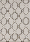 HomeRoots 7'X10' Sand Ivory Machine Woven Uv Treated Ogee Indoor Outdoor Area Rug 375016-HOMEROOTS 375016