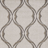 HomeRoots 7'X10' Sand Ivory Machine Woven Uv Treated Ogee Indoor Outdoor Area Rug 375016-HOMEROOTS 375016