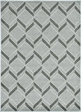 2'x4' Grey Machine Woven UV Treated Herringbone Illusion Indoor Outdoor Accent Rug