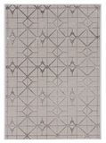 HomeRoots 5'X8' Ivory Silver Machine Woven Geometric Indoor Area Rug 375029-HOMEROOTS 375029