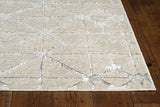 HomeRoots 5'X8' Ivory Silver Machine Woven Geometric Indoor Area Rug 375029-HOMEROOTS 375029