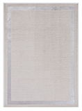 10'X13' Ivory Silver Machine Woven Bordered Indoor Area Rug