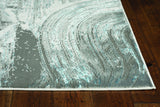 Silver or Blue Abstract Brushstrokes Area Rug