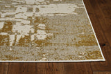 HomeRoots 10'X13' Ivory Gold Machine Woven Abstract Indoor Area Rug 375051-HOMEROOTS 375051