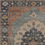 7'x12' Blue Hand Woven Traditional Medallion Indoor Area Rug