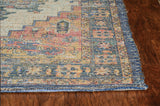 HomeRoots 5'X7' Blue Rust Orange Hand Woven Diamond Medallion Indoor Area Rug 375089-HOMEROOTS 375089