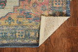 HomeRoots 5'X7' Blue Rust Orange Hand Woven Diamond Medallion Indoor Area Rug 375089-HOMEROOTS 375089