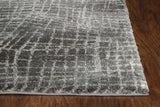 91 X 130 Greyor Blue Polyester or Viscose Rug