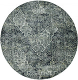 Grey Machine Woven Quatrefoil Indoor Runner Rug