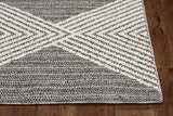 63 X 91 Grey Polyester or Viscose Rug